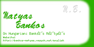 matyas bankos business card